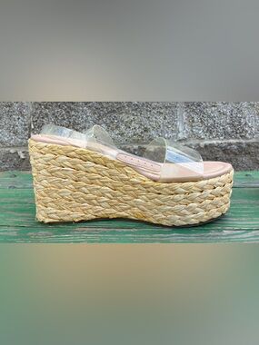 Women Platform Espadrilles Sandals Ankle Strap Open Toe Casual Sz 7.5 Feminine